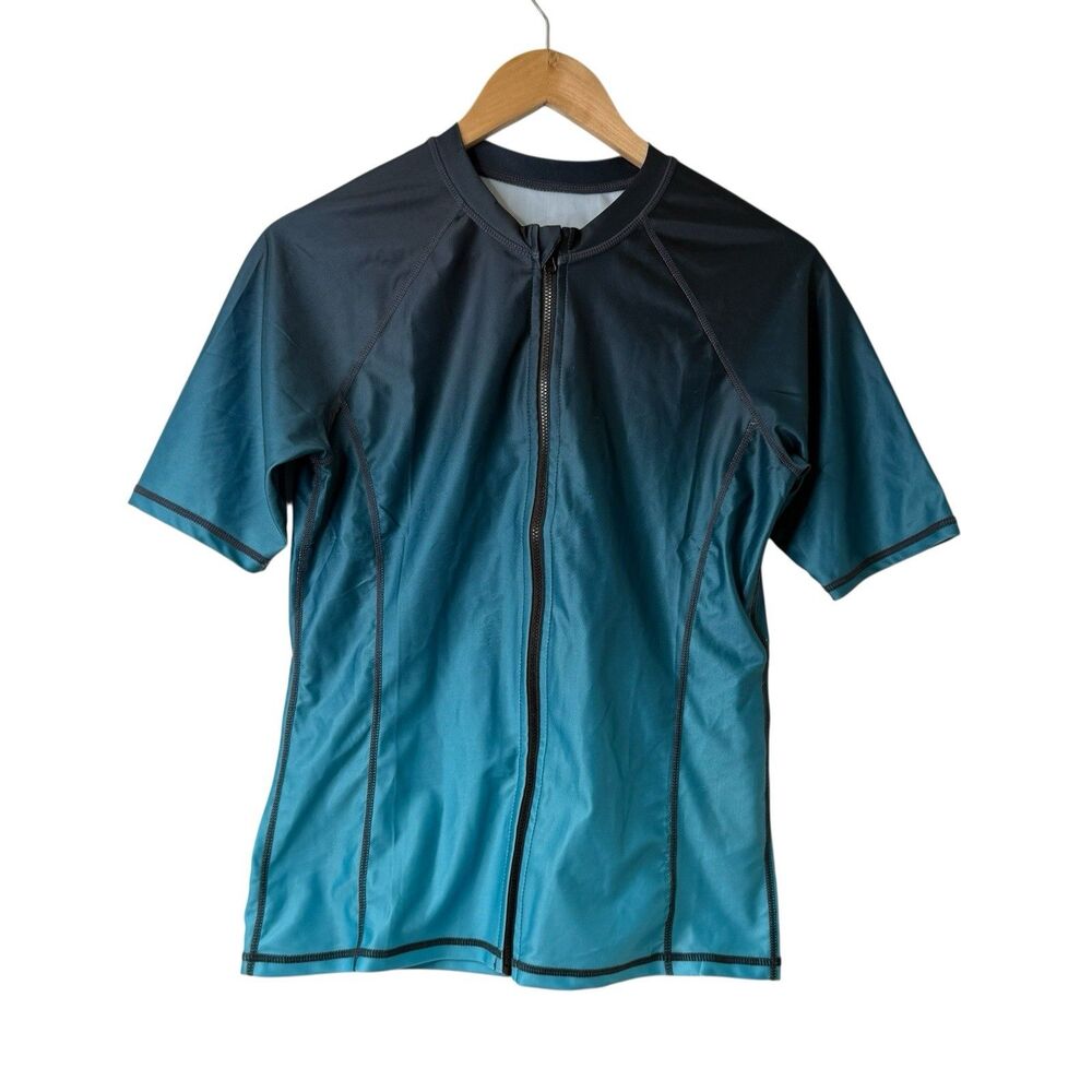 TOURNESOL UPF 50+ Women S Rash Guard Cycling Top Short Sleeve Full Zip Athletic